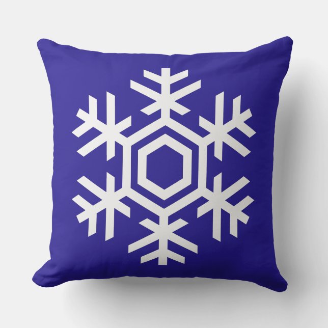 Coussin Gorgoeus Winter Bleu blanc Flocon de neige Noël (Recto)