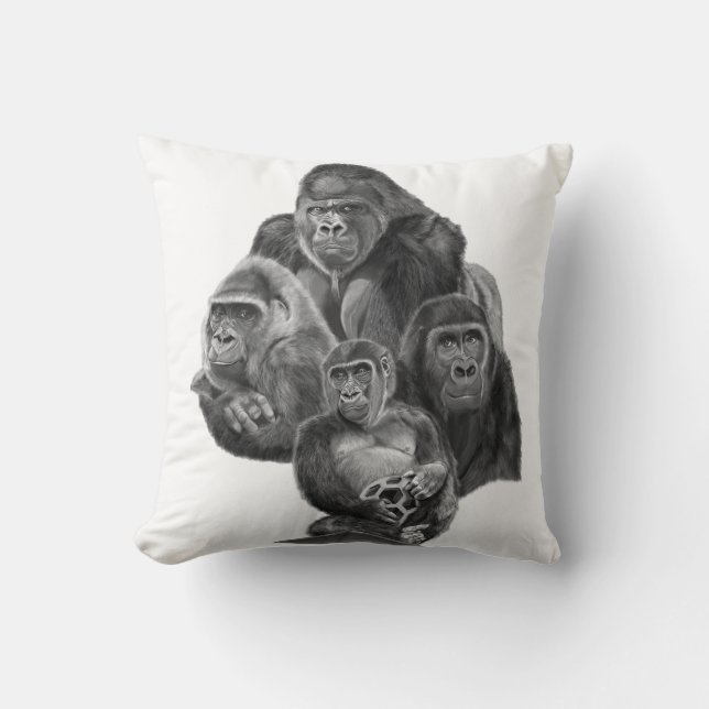 Coussin Gorilla Family Cusion (ゴリラ家族のクッション）Gorilla Life (Recto)