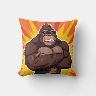 Coussin Gorille Bodybuilder Haltérophile Pop Art Cartoon