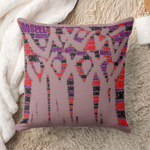 Coussin Gospel Music Choir violet rouge