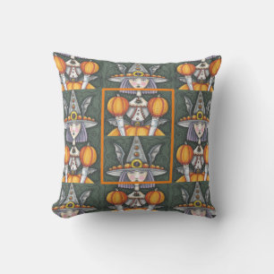 COUSSIN GOTH BAT GIRL WITCH, HALLOWEEN JETER PILLOW