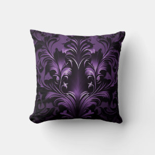 Coussin Goth Gothique Design noir & violet