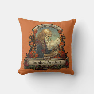 Coussin Goth Student Skeleton Drôle Citation Halloween