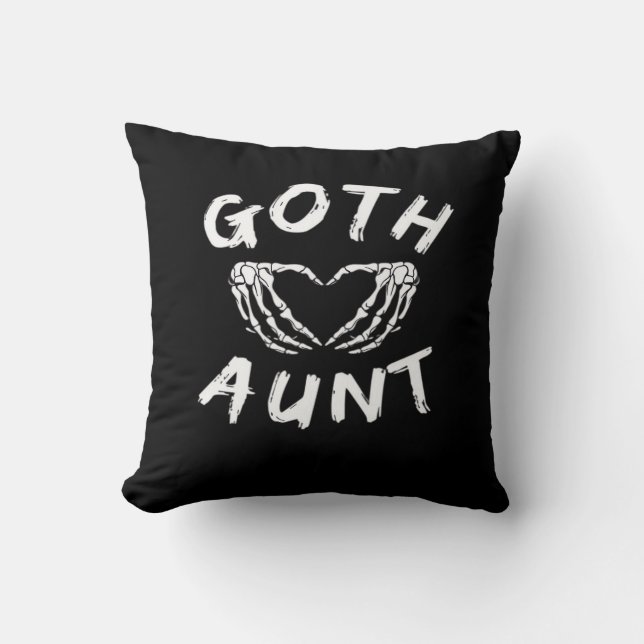 Coussin Goth Tante Funny Emo Tante Punk mignonne Squelette (Recto)