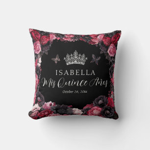 Coussin Gothique rose rouge et noir Quinceañera Jeu d'orei