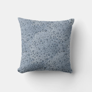 Coussin gouttelettes d'eau gris de métal