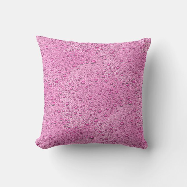 Coussin gouttelettes d'eau roses chaudes (Recto)