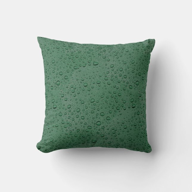 Coussin gouttelettes d'eau vertes (Recto)