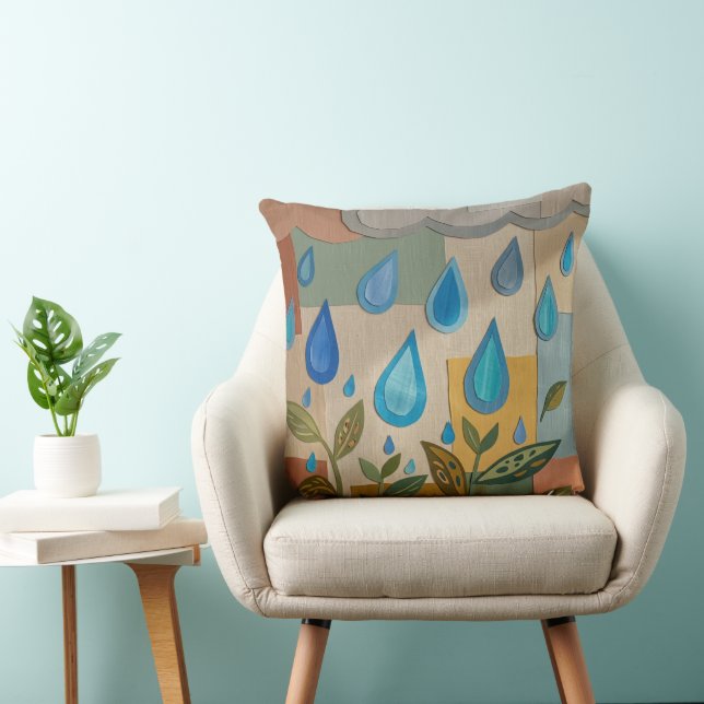 Coussin Gouttes de papier - Série Créée (Chaise)
