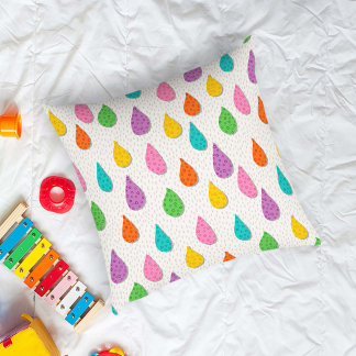 Coussin Gouttes de pluie colorées