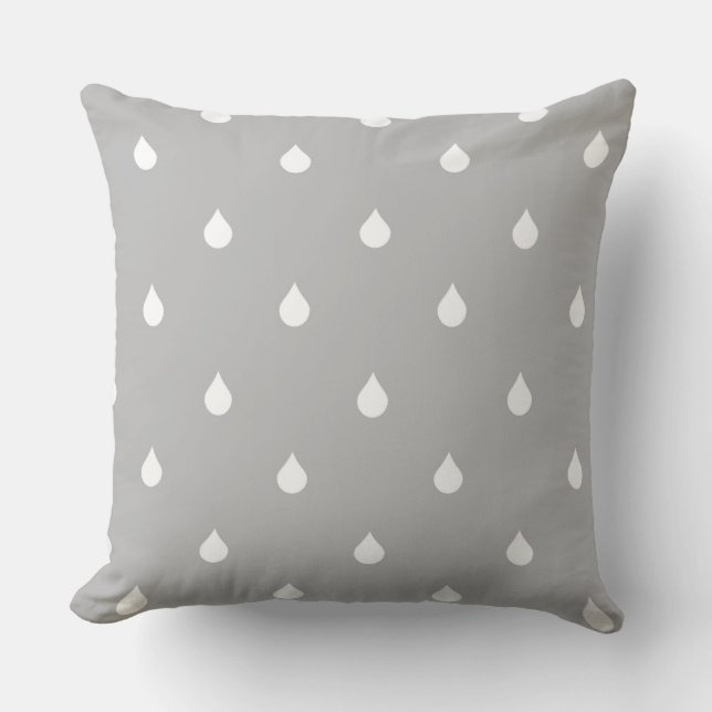 Coussin gouttes de pluie grises (Recto)