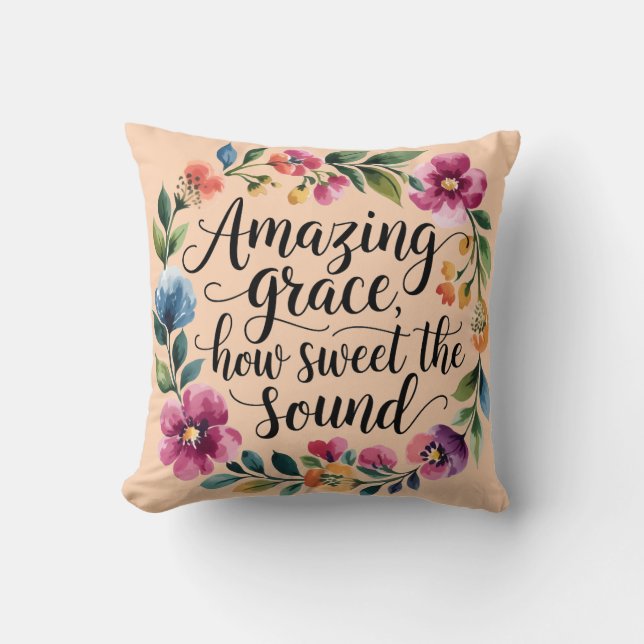 Coussin Grace Extraordinaire Orange Florale (Recto)
