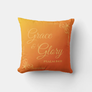 Coussin Grace & Glory Ps 84:11 dans un Sunset Orange