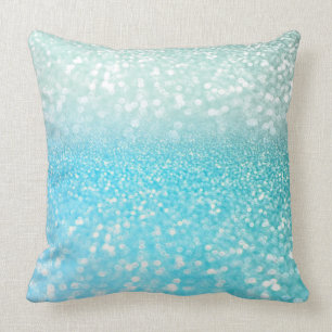 Coussin Gradient bleu de parties scintillantes d'été de