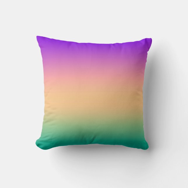 Coussin Gradient ombre green yellow pink purple soft blurr (Recto)