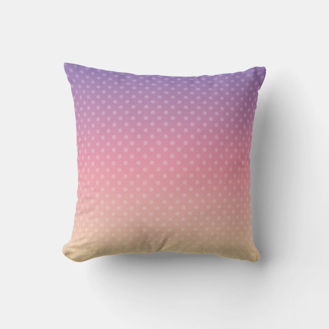 Coussin Gradient pastel colors polka dot pink violet (Recto)