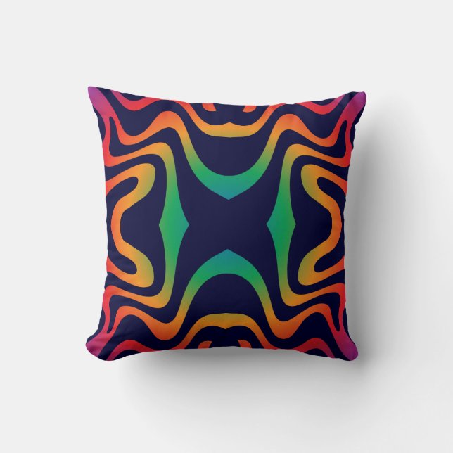 Coussin Gradient waves seamless pattern, psychedelic (Recto)