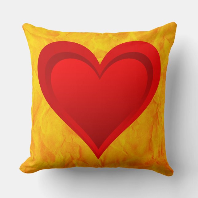 Coussin Gradients RED LOVE HEART + votre backgr. & idées (Recto)