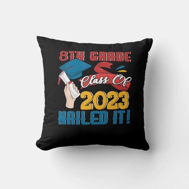 Coussin Graduate 8e Classe De 2023 Clôturé It Graduat (Recto)