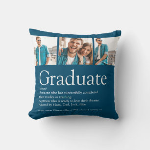 Coussin Graduate Définition 3 Photo Collage bleu moderne