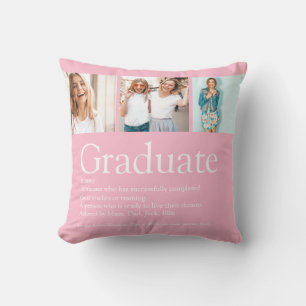 Coussin Graduate Définition 3 Photo Collage Fille Rose Fun