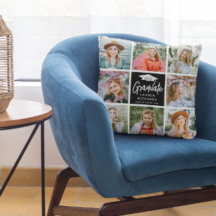 Coussin Graduate Keepsaké 8 Photo Collage & Citation Cadea