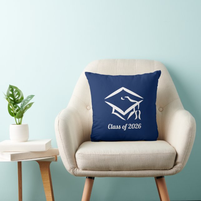 Coussin Graduation Class of 20?? BLUCLWHT Customize Year (Chaise)