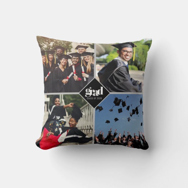 Coussin Graduation Instagram Photo Collage Keepsaké (Recto)