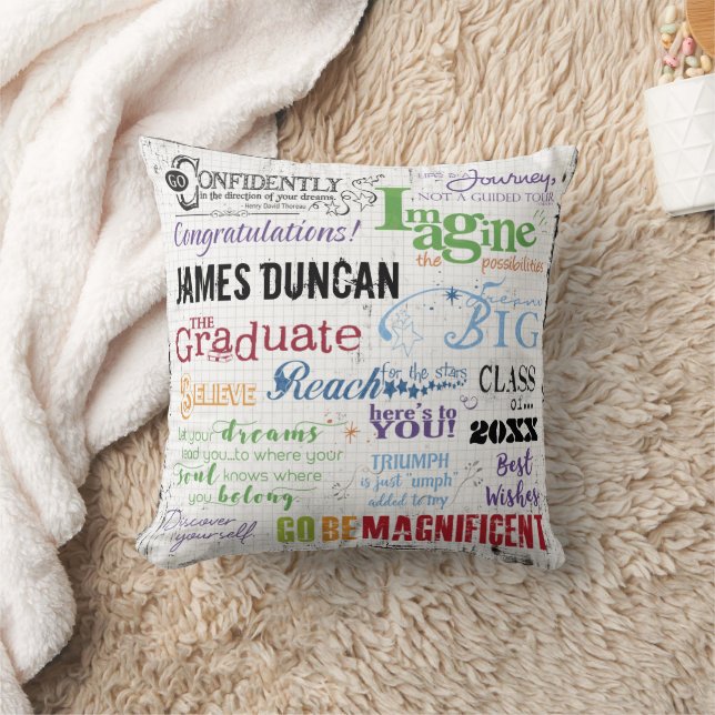 Coussin Graduation personnalisée Motivation inspirante (Couverture)