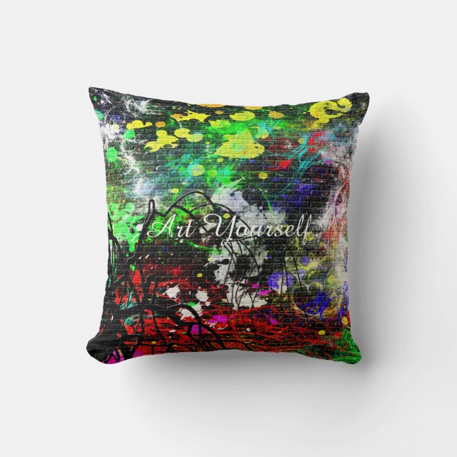 Coussin Graffiti Brick Wall (Recto)