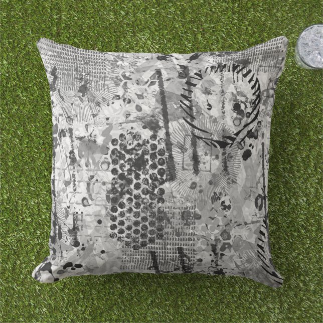 Coussin Graffiti Etchings (Herbe)