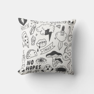 Coussin Graffiti mignon : Doodle Art Set.