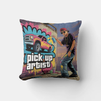 Coussin Graffiti urbain et artiste de collecte