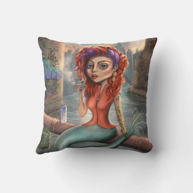 Coussin Grafitti Mermaid (Verso)