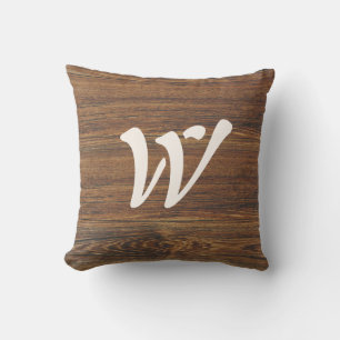 Coussin Grains en bois de teck avec monogramme