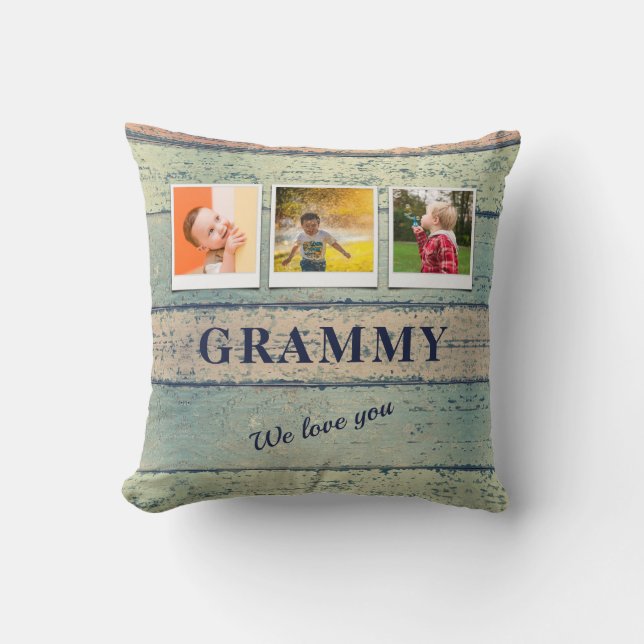 Coussin Grammy Grammy Grandchildren 3 Photo Collage (Recto)