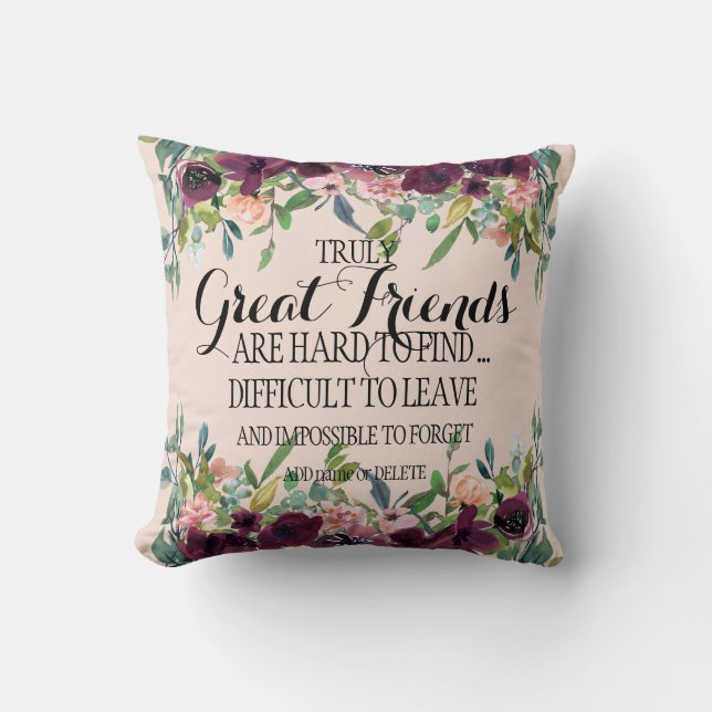 Coussin Grand ami Famille merci Bestie appréciation (Recto)