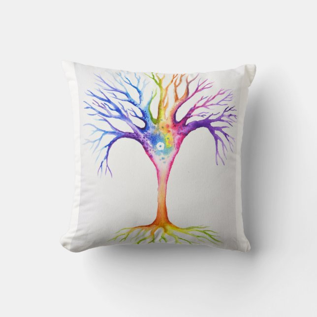 Coussin Grand arbre neuronal coloré (Recto)