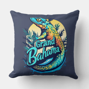 Coussin Grand Bahama Gecko des Caraïbes