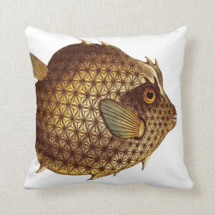 Coussin Grand beau carreau de poissons de décolleur