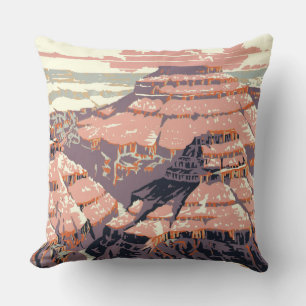 Coussin Grand Canyon Western Graphic Art American