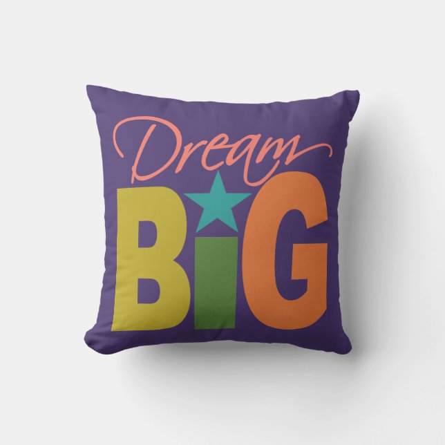 Coussin GRAND carreau fait sur commande rêveur de couleur (Recto)