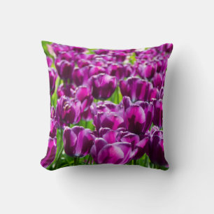 Coussin Grand champ de tulipes pourpres