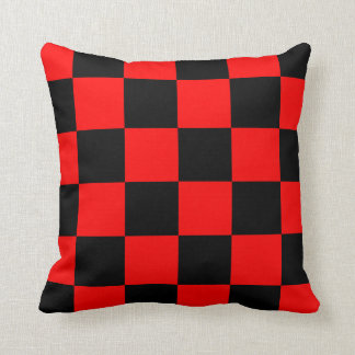 Coussin Grand Checkered - noir et rouge