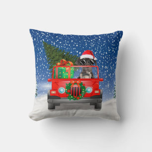 Coussin Grand chien Danois avec cadeaux de Noël