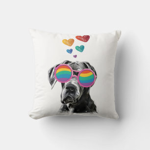 Coussin Grand chien Danse avec Coeurs Saint Valentin Jeu P