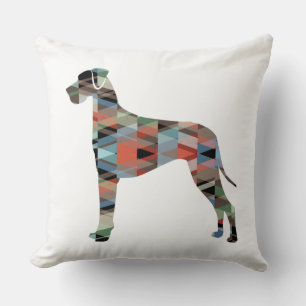 Coussin Grand Chien Danse Géométrique Silhouette Plaid