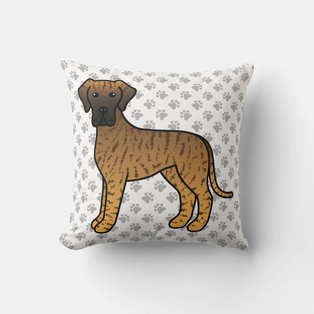 Coussin Grand Danois Bringé Chien de Dessin Animé Mignon & (Recto)
