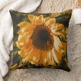Coussin Grand Décor De Tournesol Jaune Simple