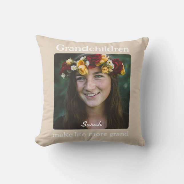 Coussin grand-enfant personnalisé pour grand-paren (Recto)